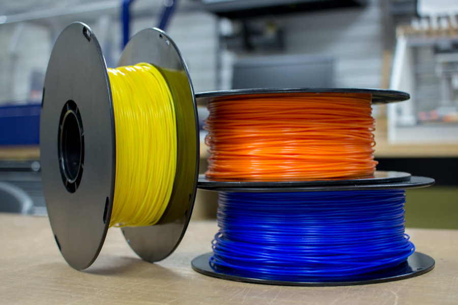 Reels of filament for a 3D printer