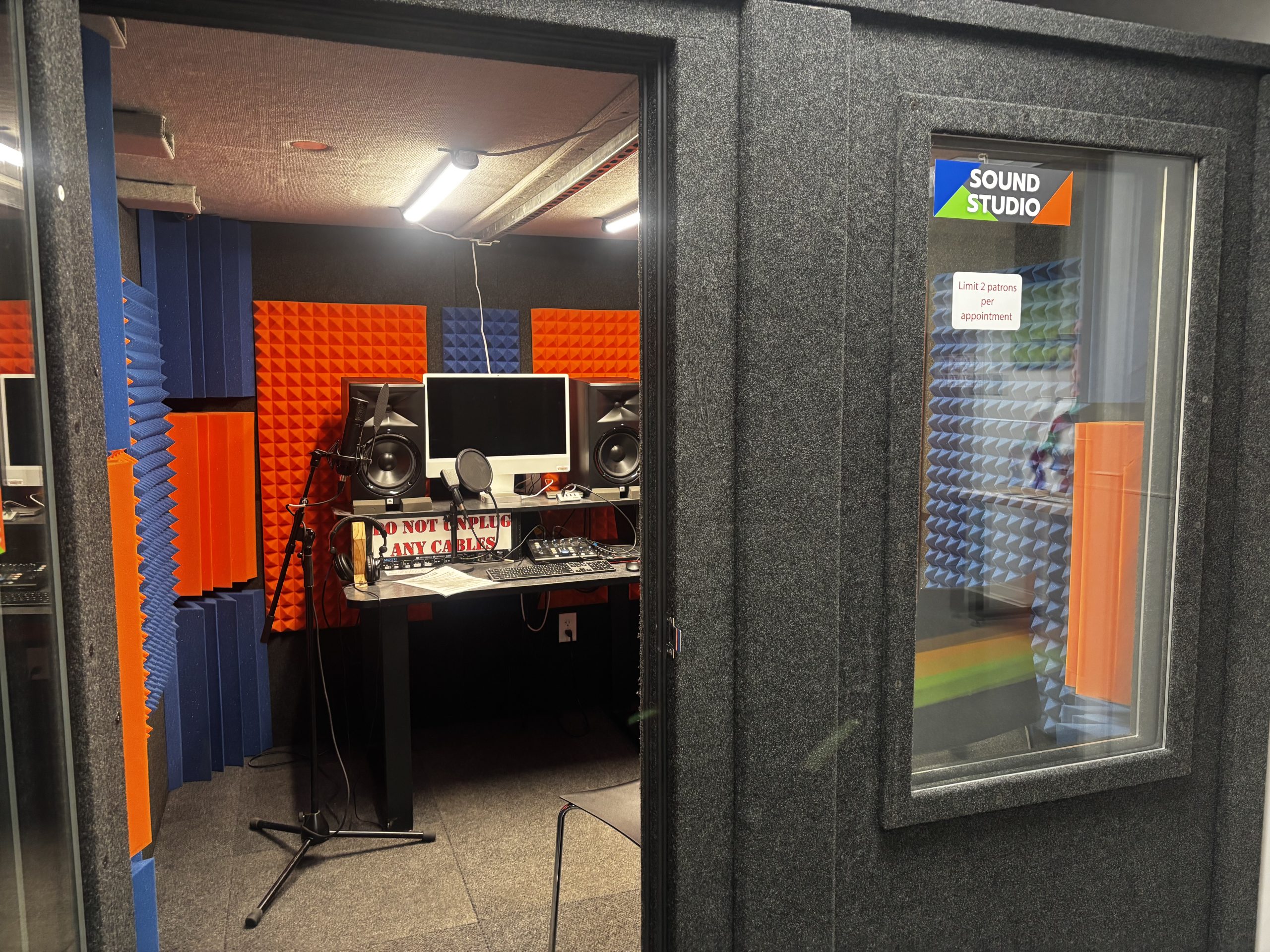 Audio recording and editing booth exterior
