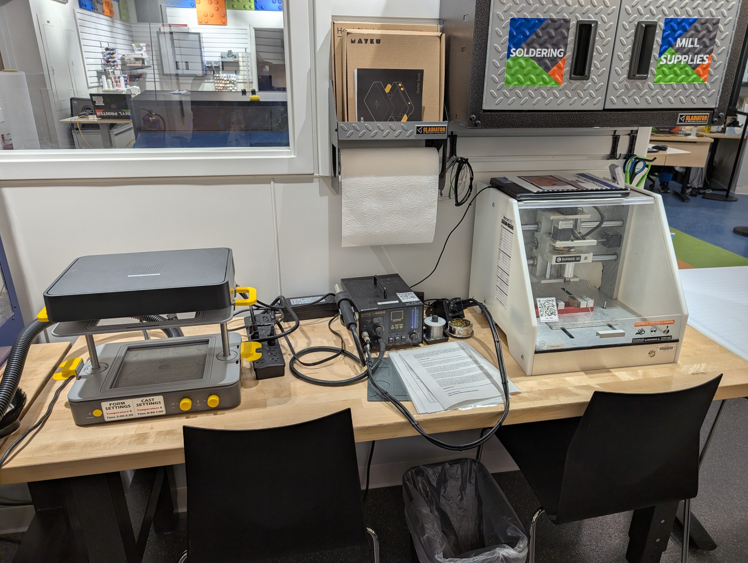 Vacuum former and soldering stations