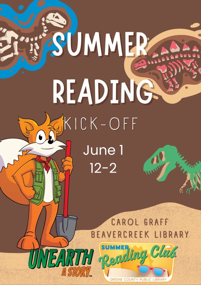 Summer Reading Kick-Off June 1, 12-2 at Carol Graff Beavercreek Library